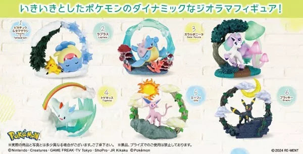 RE-MENT Pokemon Circular Diorama Collection Figure All 6 Set JAPAN OFFICIAL For Sale