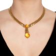 Bulgari Vintage Citrine 18k Yellow Gold Curb Link Necklace For Sale