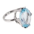 Tous 21ct Blue Topaz White Gold Cocktail Ring Online