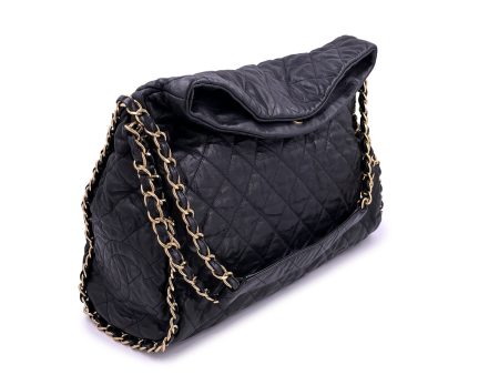 Chanel Black Aged Calfskin Chain Around XL Hobo Tote Bag Online