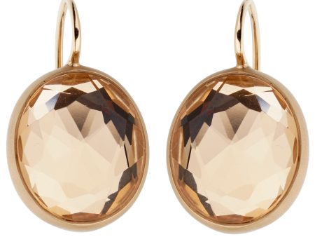 Pomellato Quartz Satin Finish Rose Gold Drop Earrings Online now