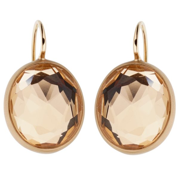 Pomellato Quartz Satin Finish Rose Gold Drop Earrings Online now