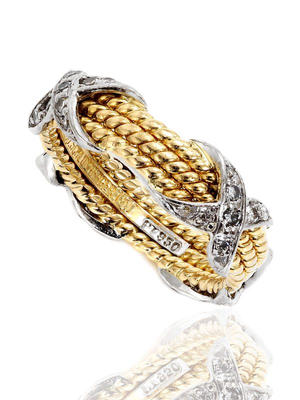 Tiffany & Co Jean Schlumberger Rope Diamond Ring Cheap