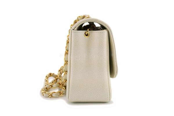 *rare* Chanel Beige Vintage Caviar Small Diana Classic Flap Bag 24k GHW Hot on Sale