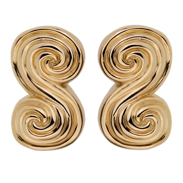 Tiffany & Co Scroll 18k Yellow Gold Clip On Earrings Online now