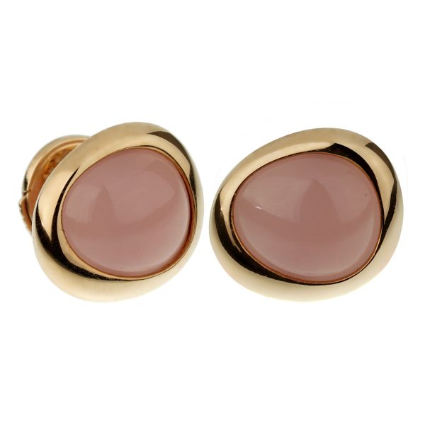 Fred of Paris Pink Quartz Rose Gold Stud Earrings Cheap