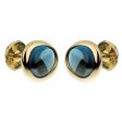 Fred of Paris Blue Topaz Yellow Gold Stud Earrings Hot on Sale