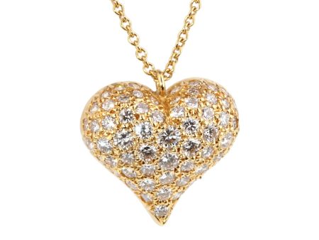 Tiffany Co Diamond Heart Gold Necklace For Sale