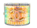 Chanel 2014 Supermarket Iridescent Holographic Resin CC Cuff Bracelet Supply