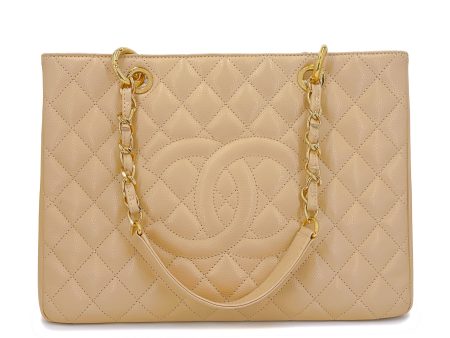 Pristine 2014 Chanel Beige Caviar Grand Shopper Tote GST Bag GHW Online Sale