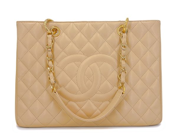 Pristine 2014 Chanel Beige Caviar Grand Shopper Tote GST Bag GHW Online Sale