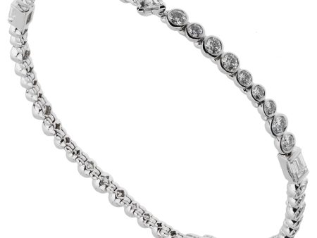 Louis Vuitton High Jewelry Diamond White Gold Tennis Bracelet Online now