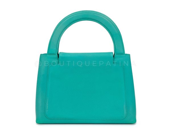 Rare Chanel 1997 Vintage Turquoise Green Caviar Mini Kelly Bag 24k GHW Online Hot Sale