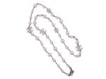 Chanel Classic Opera Pearl and Crystal CC Strand Necklace Silver 15V Online now