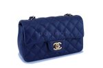 Chanel Navy Blue Caviar Rectangular Mini Classic Flap Bag GHW For Sale