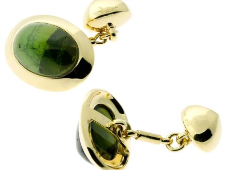 Pomellato Green Tourmaline Gold Cufflinks Online Hot Sale