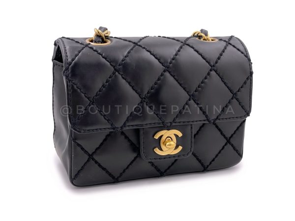 Chanel 2003 Vintage Surpique Square Mini Flap Bag GHW Wild Stitch Online