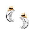 Recarlo Moon Diamond Gold Earrings Online now