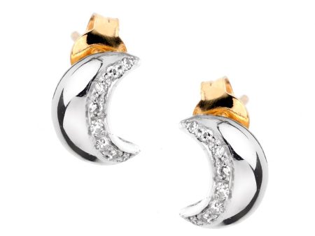 Recarlo Moon Diamond Gold Earrings Online now