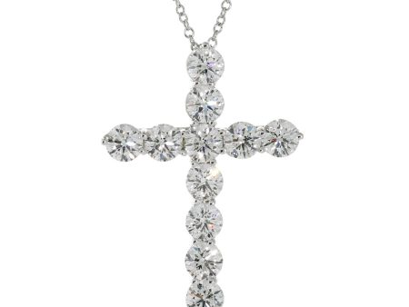 Tiffany & Co. Diamond Platinum Cross Necklace For Cheap