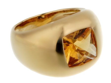 Boucheron Citrine Yellow Gold Cocktail Ring Sz 6 1 4 Online Hot Sale