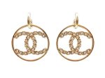 Chanel 19P High Society Crystal CC Hoop Drop Earrings Online Hot Sale