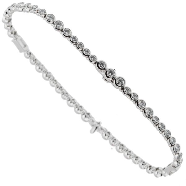 Louis Vuitton High Jewelry Diamond White Gold Tennis Bracelet Online now