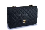 *rare* Chanel Black Caviar Classic Jumbo Flap Bag 24k GHW For Discount