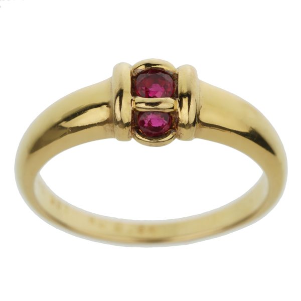 Van Cleef & Arpels Ruby Yellow Gold Band Ring Sz 5 Online now