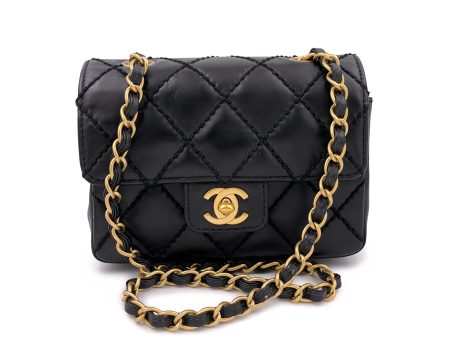 Chanel 2003 Vintage Surpique Square Mini Flap Bag GHW Wild Stitch Online