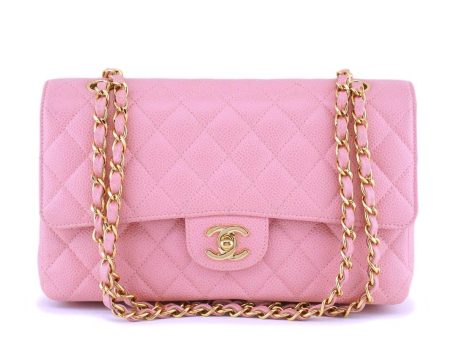 06 Chanel Pink Caviar Medium Classic Double Flap Bag 24k GHW Sale