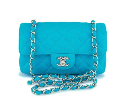 17C Chanel Turquoise Green-Blue Caviar Rectangular Mini Classic Flap Bag GHW Online Sale