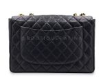 Chanel 1994 Vintage Black Caviar Jumbo Classic Flap Bag 24k GHW Online now