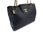 Chanel 1993 Vintage Black Supermodel Weekender XL Tote Bag 24k GHW on Sale