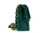 Chanel 1989 Vintage Emerald Green Suede Square Mini Flap Bag 24k GHW Hot on Sale