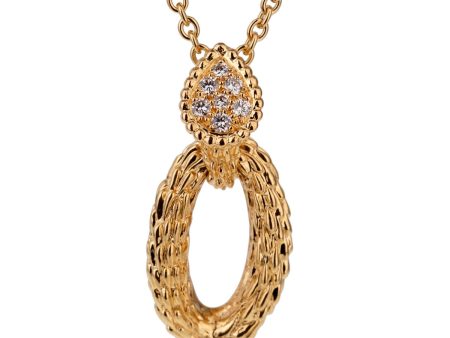 Boucheron Serpent Boheme Diamond Gold Necklace For Sale