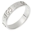 Gucci Icon White Gold Band Ring Sz 5 For Cheap