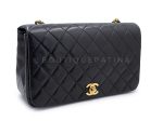 Chanel 1989 Vintage Black Full Flap Quilted Shoulder Bag 24k GHW Lambskin Supply