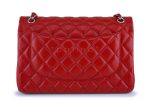 11P Chanel Red Caviar Jumbo Classic Double Flap Bag SHW Online