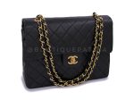 Chanel 1989 Vintage Black Tall Medium Classic Double Flap Bag 24k GHW Lambskin Sale