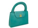 Rare Chanel 1997 Vintage Turquoise Green Caviar Mini Kelly Bag 24k GHW Online Hot Sale