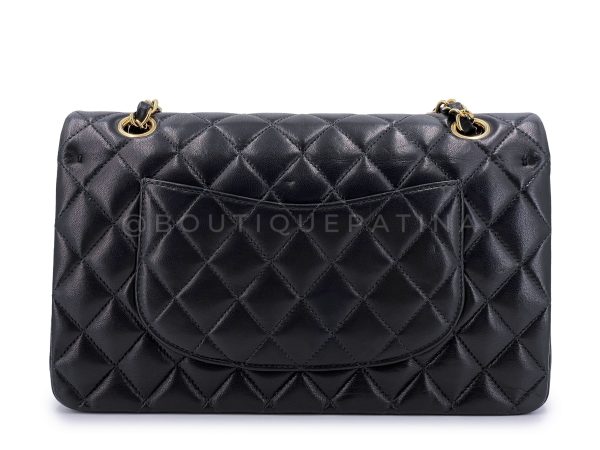 Chanel 2004 Vintage Black Medium Classic Double Flap Bag 24k GHW Lambskin on Sale