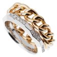 Pomellato Cuban Link Diamond Faceted Stacking Band Ring 6 1 2 on Sale