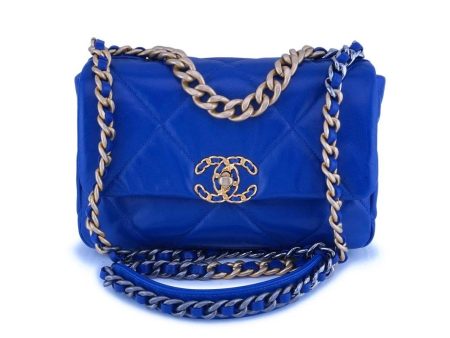 NIB 20P Chanel Blue Chanel 19 Small Flap Bag GHW Online Hot Sale