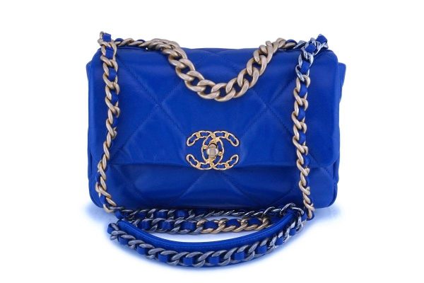 NIB 20P Chanel Blue Chanel 19 Small Flap Bag GHW Online Hot Sale