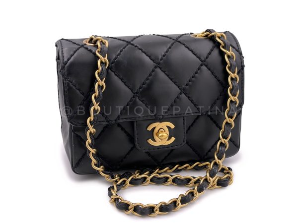 Chanel 2003 Vintage Surpique Square Mini Flap Bag GHW Wild Stitch Online