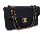 Chanel Vintage Caviar Maxi  Jumbo XL  Chevron Classic Flap Bag 24k GHW Online