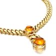 Bulgari Vintage Citrine 18k Yellow Gold Curb Link Necklace For Sale