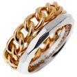 Pomellato Cuban Link Rose White Gold Double Band Ring Size 5 3 4 on Sale