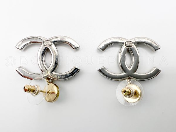 Chanel 20B Large CC and Pearl Drop Earrings Silver and Gold Online Hot Sale